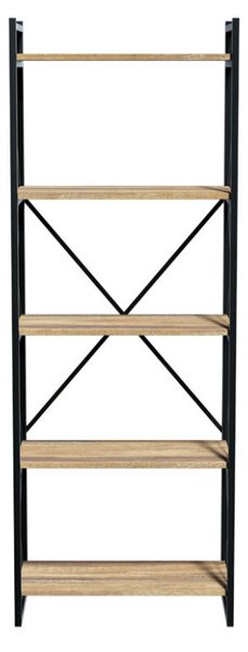 Biblioteca Baker nuc-negru 66x34x180cm