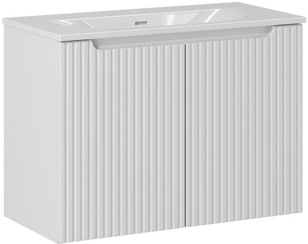 Set dulap Comad Nova White NOVA WHITE 82-80-2D, lavoar Comad Sky 3 SKY 3 80CM DP (E-8099-3-80)