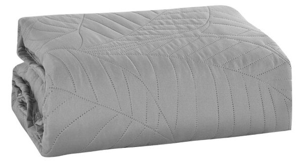 Cuvertura de pat gri deschis cu model LEAVES Dimensiune: 170 x 210 cm