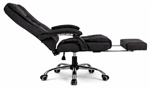 Scaun de birou BOSS cu suport pentru picioare - material negru
