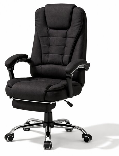 Scaun de birou BOSS cu suport pentru picioare - material negru