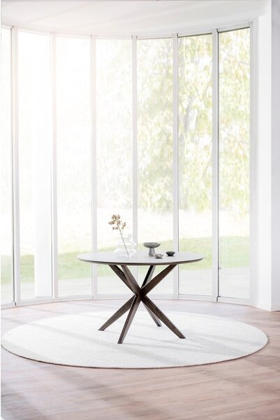Masă de dining rotundă cu blat cu aspect de lemn de stejar 120x120 cm Calverton - Rowico
