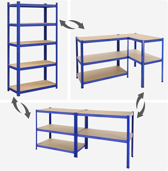 Raft Songmics, 5 rafturi, 40 x 90 x 180 cm, Blue, GLR040Q01