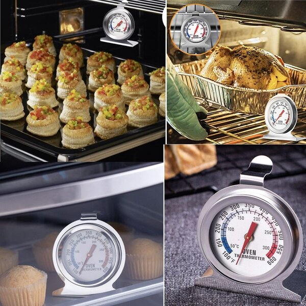 Termometru metalic Pufo Meat pentru cuptor, cu carlig, interval de masurare 50–300°C– precis si rezistent