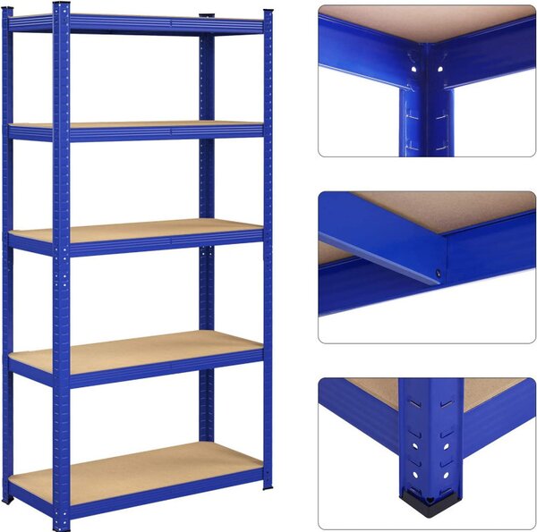Raft Songmics, 5 rafturi, 40 x 90 x 180 cm, Blue, GLR040Q01