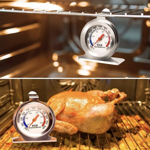 Termometru metalic Pufo Meat pentru cuptor, cu carlig, interval de masurare 50–300°C– precis si rezistent