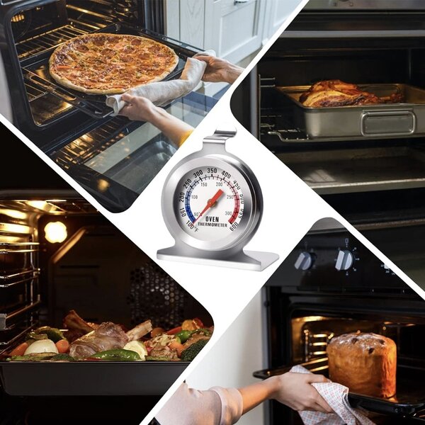 Termometru metalic Pufo Meat pentru cuptor, cu carlig, interval de masurare 50–300°C– precis si rezistent