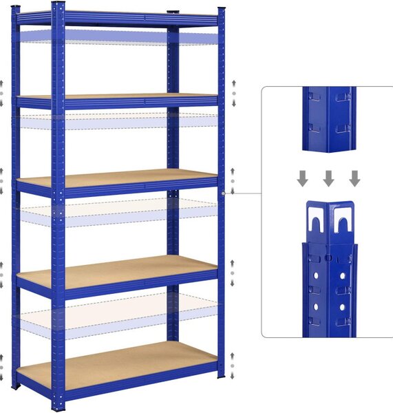 Raft Songmics, 5 rafturi, 40 x 90 x 180 cm, Blue, GLR040Q01