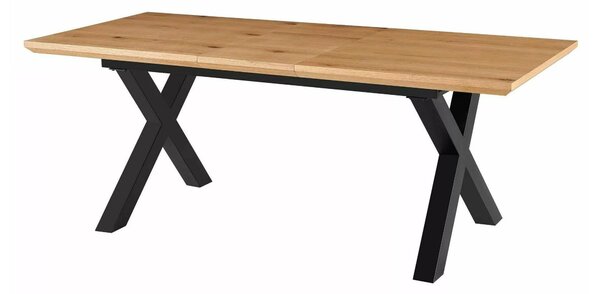Masă Detroit 1078, Stejar, Negru, 76x90x160cm, 72 kg
