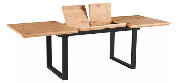 Masă Detroit 1079, Stejar, Negru, 76x90x160cm, 65 kg
