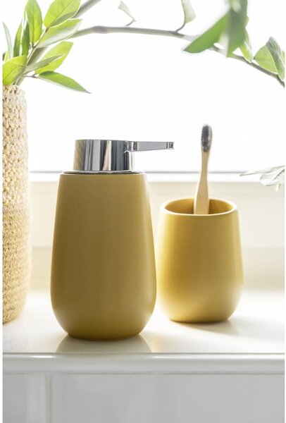 Dozator de săpun lichid galben din ceramică 0.32 l Badi – Wenko