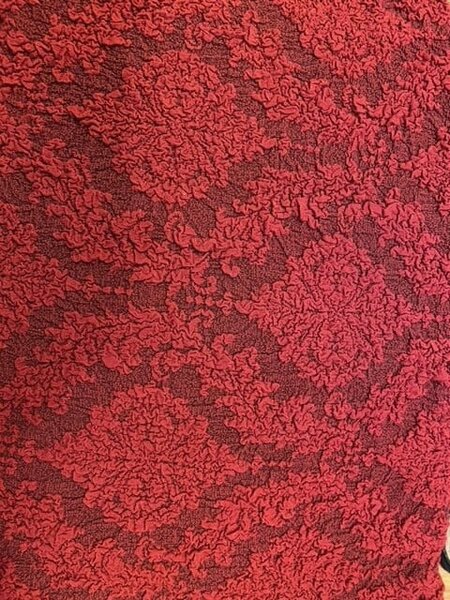 Husa elastica pentru coltar, cu volanas, model Jacquard Bordo