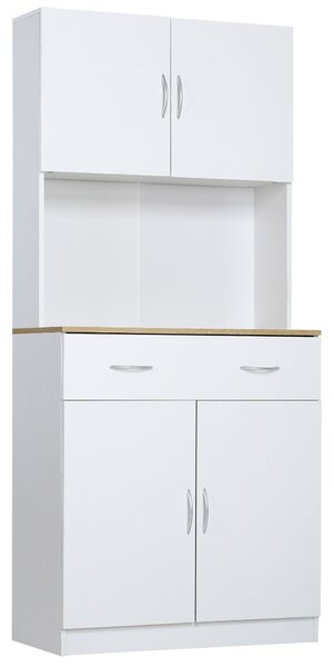 Bufet de bucatarie cu dulapuri HOMCOM, 80x40x180cm, alb | Aosom Romania