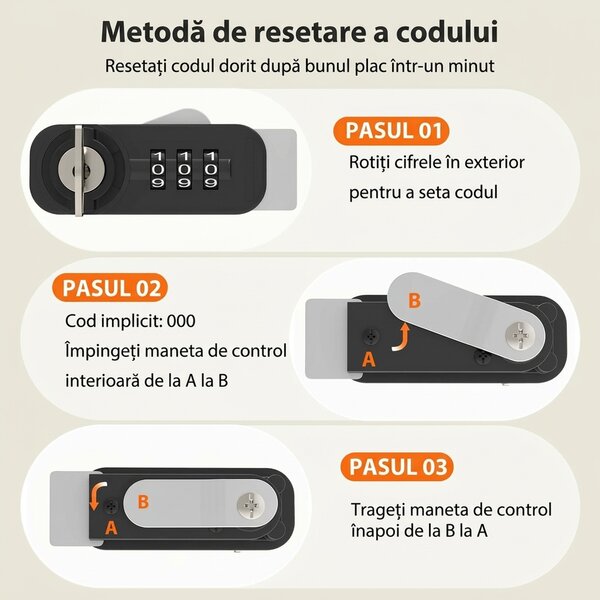HOMCOM Dulap pentru Medicamente cu Încuietoare cu Combinație, 40x15x60 cm, Alb | Aosom Romania