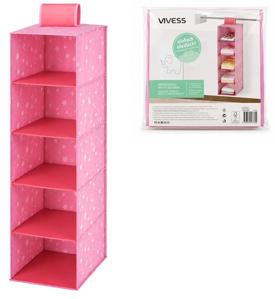 Organizator suspendat de dulap STELLA 95 cm, roz
