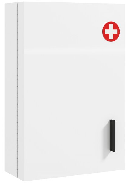 HOMCOM Dulăpior de Medicamente de Perete, 6 Compartimente cu 2 Chei, Alb | Aosom Romania
