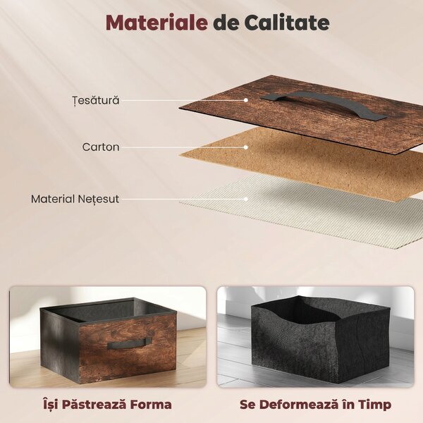 HOMCOM Comodă cu 8 Sertare, Mobilier din Metal pentru Dormitor, Maro Rustic | Aosom Romania