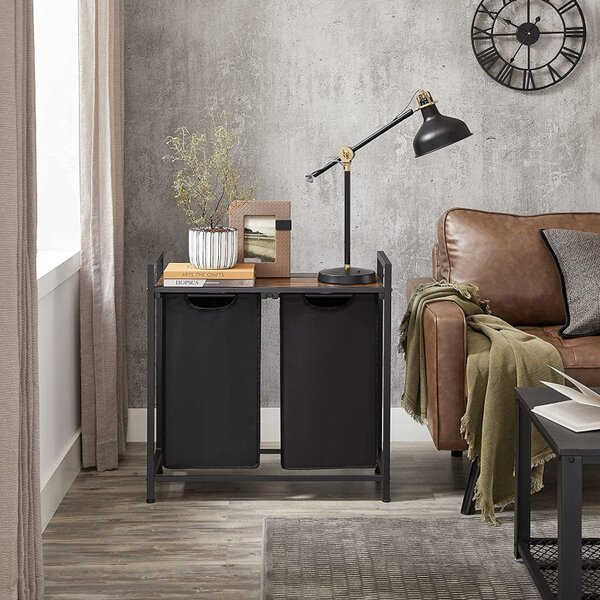 Consola de depozitare Vasagle, 2 cosuri de depozitare, BLH201B01, Maro Rustic
