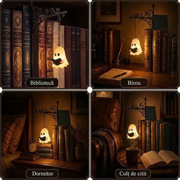 Shelfwisp™ Lanternă Fantomă Pentru Bibliotecă – 2 Buc