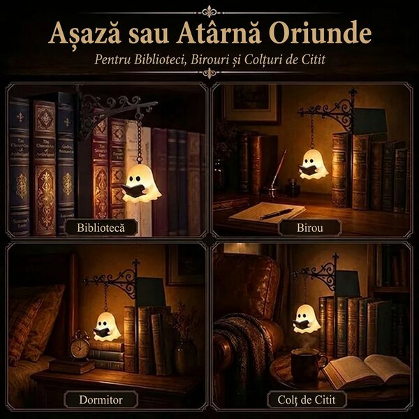 Shelfwisp™ Lanternă Fantomă Pentru Bibliotecă – 2 Buc