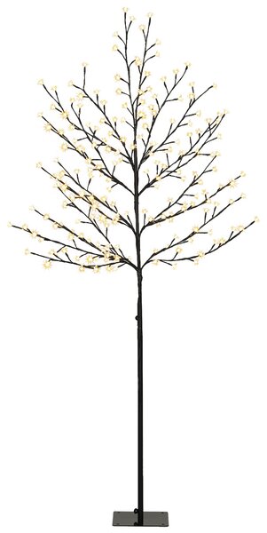 HOMCOM Copac de Crăciun tip cireș, 180 cm, cu LED-uri, 20 ramuri, timer zilnic, pentru interior și exterior acoperit, negru | Aosom Romania