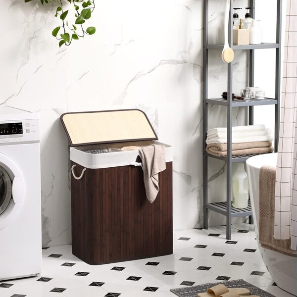 Cos pentru rufe, Songmics, 100 L, Negru, LCB72Z, 51.5 x 31.5 x 61.5 cm