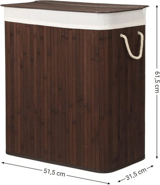 Cos pentru rufe, Songmics, 100 L, Negru, LCB72Z, 51.5 x 31.5 x 61.5 cm