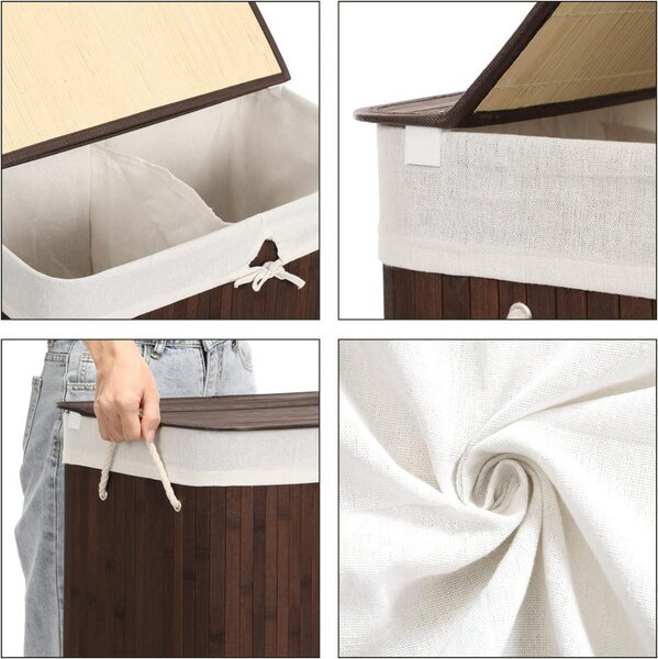 Cos pentru rufe, Songmics, 100 L, Negru, LCB72Z, 51.5 x 31.5 x 61.5 cm