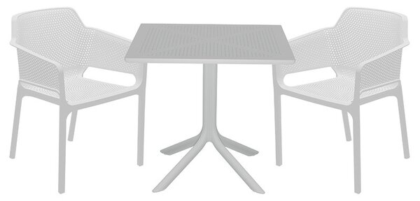 Set de gradina masa si scaune Groovy-Integral set 3 piese plastic alb 80x80x74.5cm