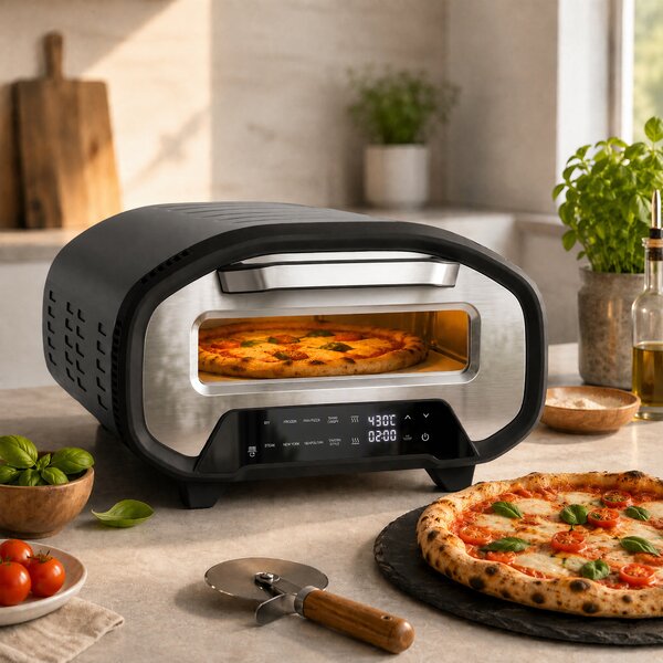 HOMCOM Cuptor pentru pizza pentru interior, cuptor electric de 30,48 cm cu 8 programe, 430 °C, temporizator, piatră ceramică, 2200 W | Aosom Romania