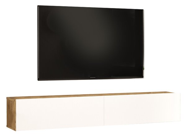 Comoda TV de perete Dello color alb - sonoma 180x31.6x29.6cm