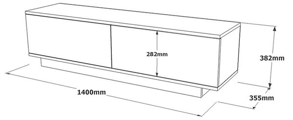 Comoda TV Zoeva wenge 140x.35x38.2cm