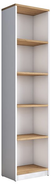 Biblioteca Goldie alb - culoare lemn natural 40x25x161.80 cm