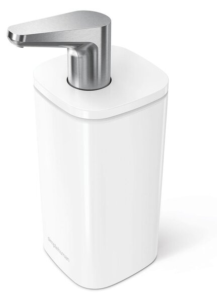 Dozator de săpun lichid alb din oțel 295 ml Pulse – simplehuman