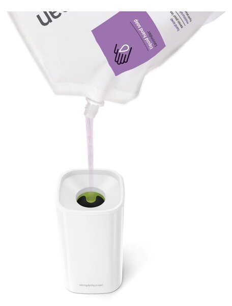 Dozator de săpun lichid alb din oțel 295 ml Pulse – simplehuman
