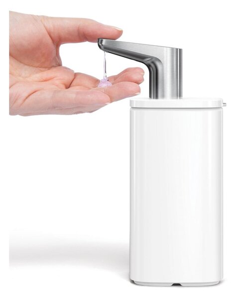 Dozator de săpun lichid alb din oțel 295 ml Pulse – simplehuman