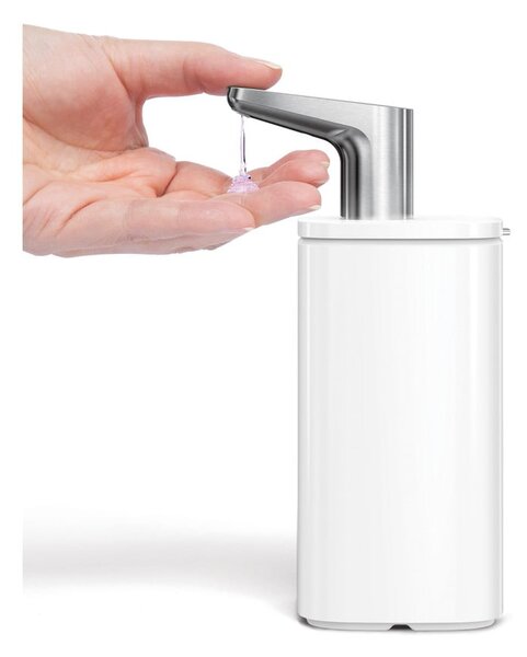 Dozator de săpun lichid alb din oțel 295 ml Pulse – simplehuman