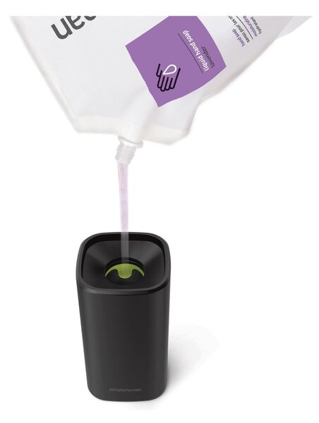 Dozator de săpun lichid negru mat din oțel 295 ml – simplehuman