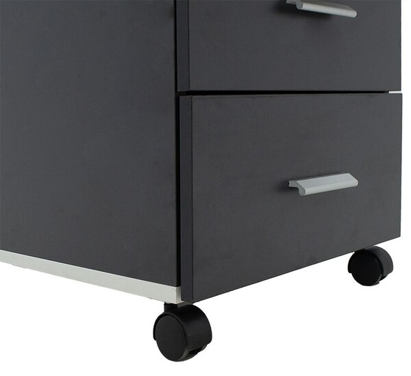 Comoda pe roti Oscar 3 sertare nuc - carbon 40x48x63cm