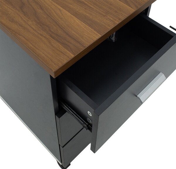 Comoda pe roti Oscar 3 sertare nuc - carbon 40x48x63cm