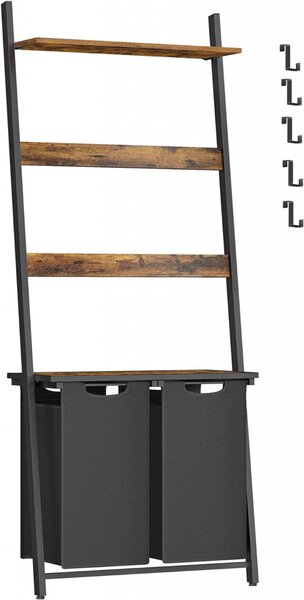 Cos de rufe, Vasagle, Maro-Negru, 73x33x175 cm