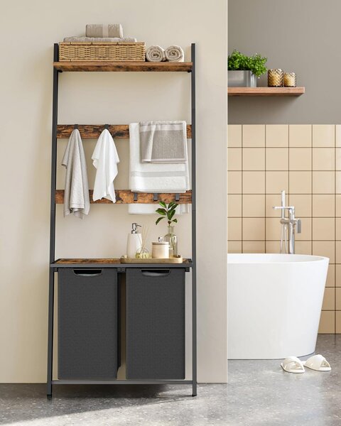 Cos de rufe, Vasagle, Maro-Negru, 73x33x175 cm