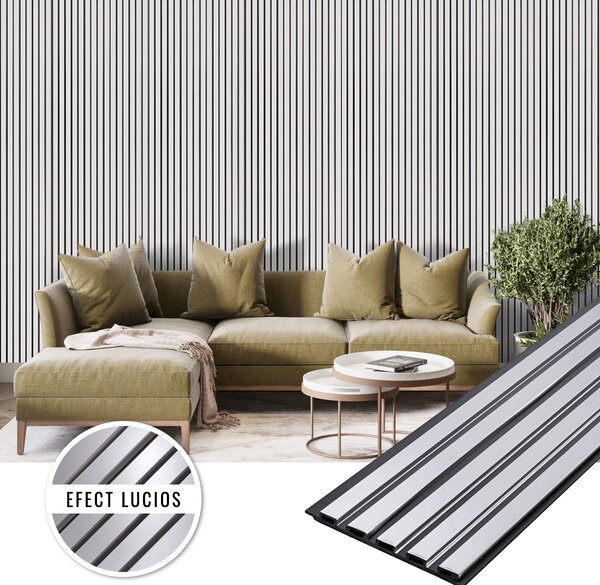 Panou decorativ din PVC Silver, dimensiuni 15 x 1 x 270 cm