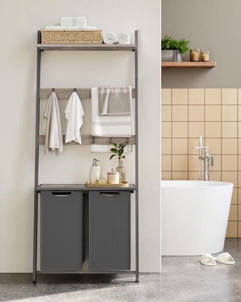 Cos de rufe, Vasagle, Negru, 73x33x175 cm