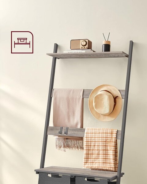 Cos de rufe, Vasagle, Negru, 73x33x175 cm