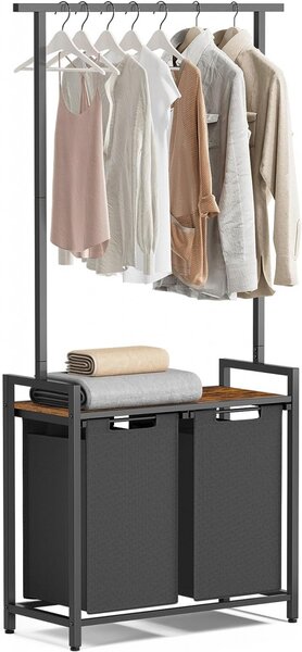 Cos de rufe, Vasagle, Maro-Negru, 73x33x175 cm