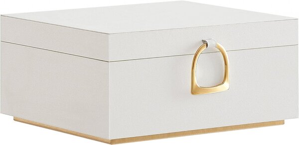 Cutie bijuterii, Songmics, Alb-Auriu, 25.5x22x15.5 cm