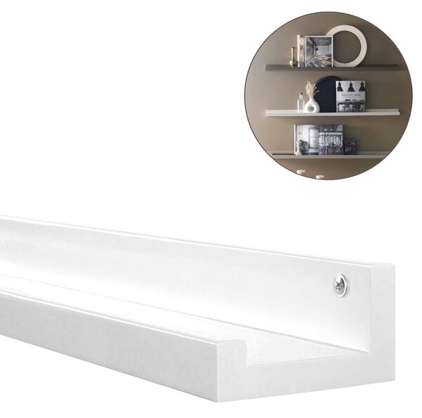 Polita de perete pentru fotografii FOTOPLANK 120 cm, alba