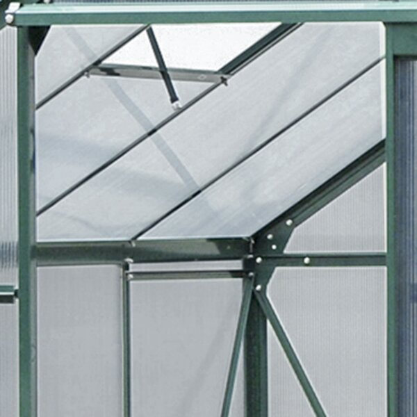 Outsunny Seră de Grădină cu Bază, Fereastră, Ușă Glisantă și Structură din Aluminiu, 190x252x201 cm, Verde Închis | Aosom Romania