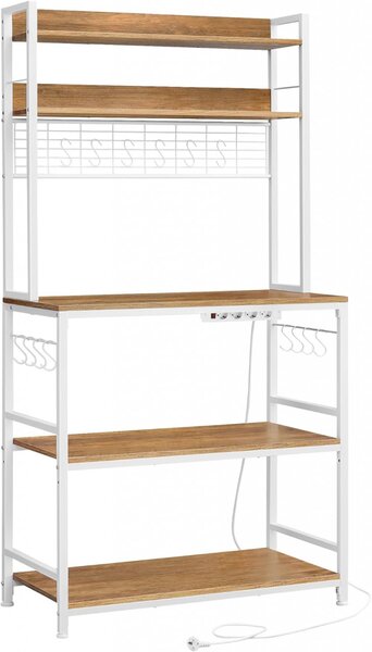 Raft de bucatarie, Vasagle, Maro-Alb, 80x40x170 cm
